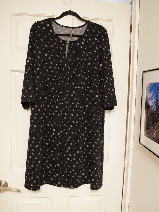 Brina & Em Dresses & Skirts - Brina & Em Black White Geometric Print Shift Dress.